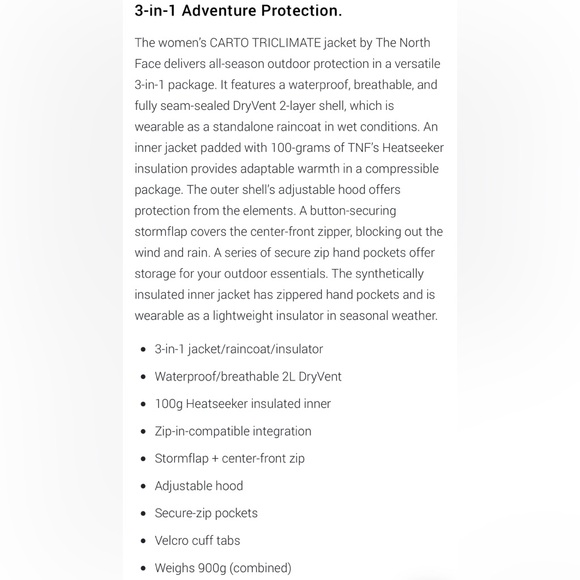 The North Face Triclimate Dryvent New without Tag Size M - Picture 14 of 14